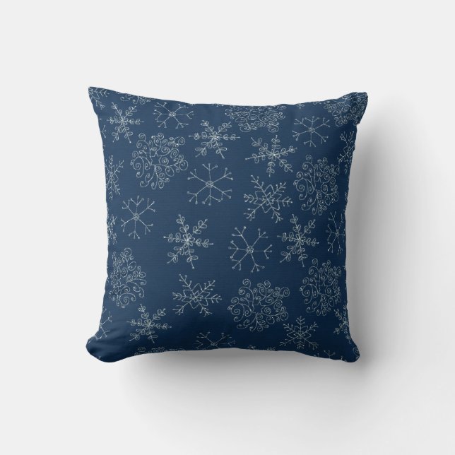 Oreiller à lancer de flocon de Noël décoratif (Recto)