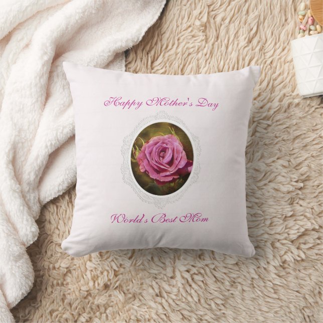 Oreiller à lancer de la mère rose texturé (Couverture)