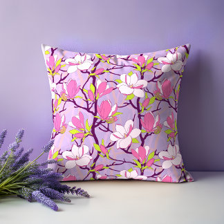 Oreiller à lancer de Magnolia en fleurs