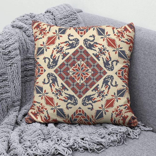 Oreiller à lancer de mode palestinien Tatreez 9 (Créateur téléchargé)