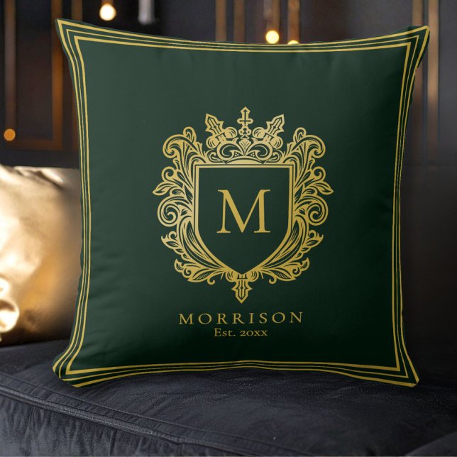 Oreiller à lancer de monogramme d'or (Créateur téléchargé)