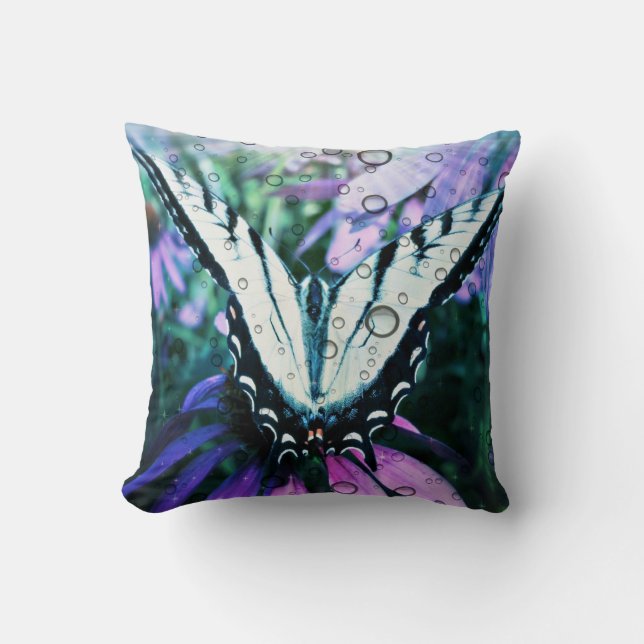 Oreiller à lancer de papillon pourpre (Recto)