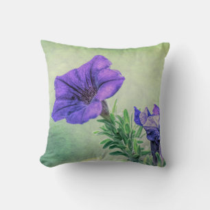 Oreiller à lancer de pétunia violet peint