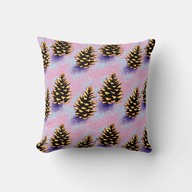 Oreiller à lancer de Pinecones d'or (Recto)