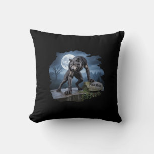 Oreiller à lancer de Pleine lune de loup-garou - H