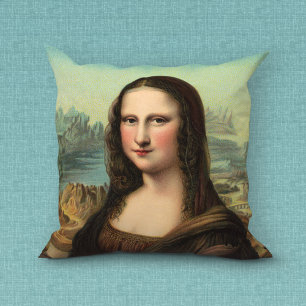 Oreiller à lancer de sourire Mona Lisa