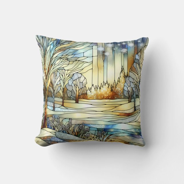 Oreiller à lancer d'Imaginaire d'hiver (Recto)