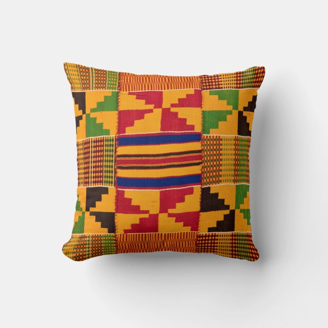 Oreiller à lancer d'impression Kente (Recto)