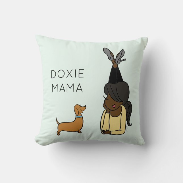 Oreiller à lancer Doxie Mama personnalisé (Recto)