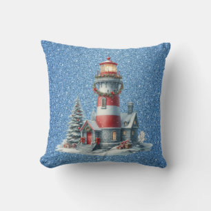 Oreiller à lancer du phare de Noël