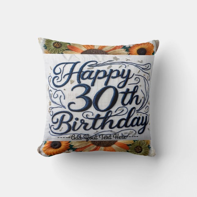 Oreiller à lancer dynamique pour un 30e anniversai (Recto)