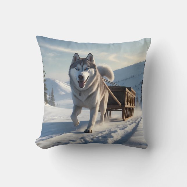 Oreiller à lancer élégant Husky Sibérien (Recto)