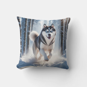 Oreiller à lancer élégant Husky Sibérien