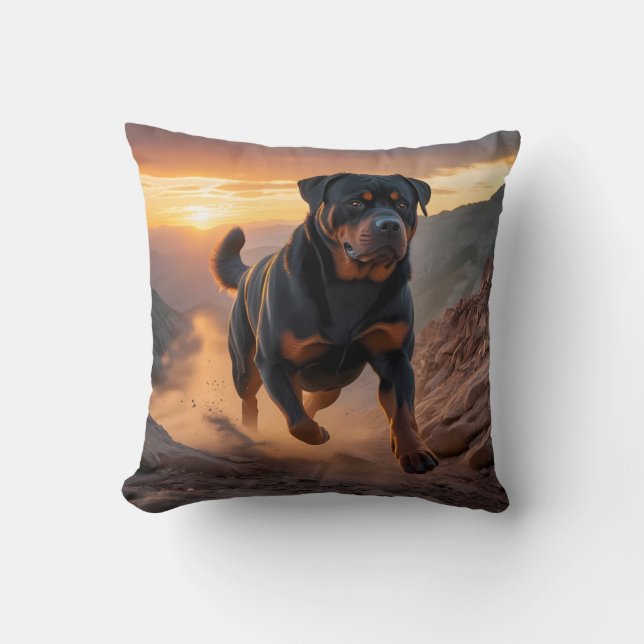 Oreiller à lancer élégant Rottweiler (Recto)