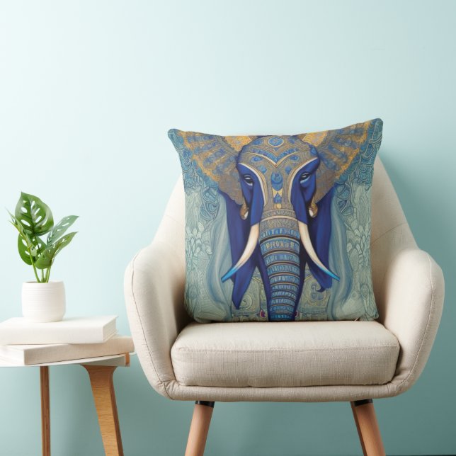 Oreiller à lancer éléphant bleu (Chaise)