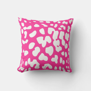 Oreiller à lancer Empreinte de léopard rose et bla