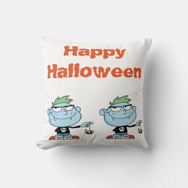 Oreiller à lancer en polyester d'Halloween 16" x 1 (Recto)