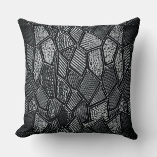 Oreiller à lancer en verre de mosaïque gris foncé