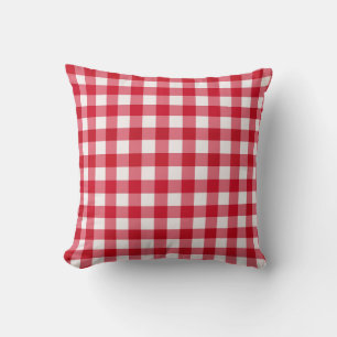 Oreiller à lancer En vichy réversible rouge