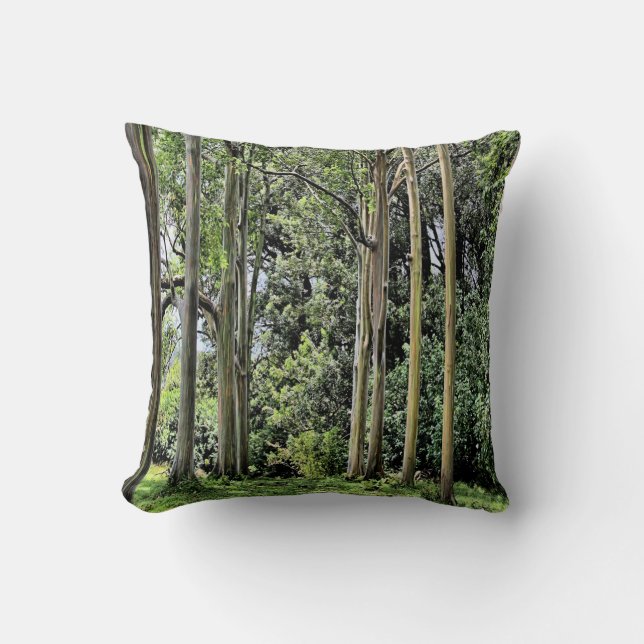 Oreiller à lancer Eucalyptus Bambou réversible (Recto)