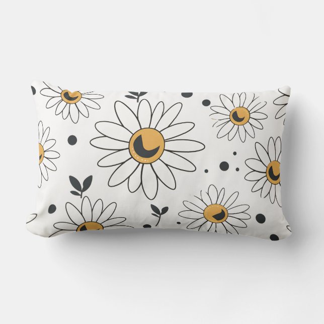Oreiller à lancer floral Boho Daisy (Recto)