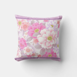 Oreiller à lancer floral romantique