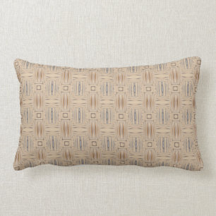 Oreiller à lancer géométrique beige Brown et bl