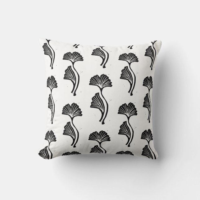 Oreiller à lancer Gingko Leaf Lino (Recto)