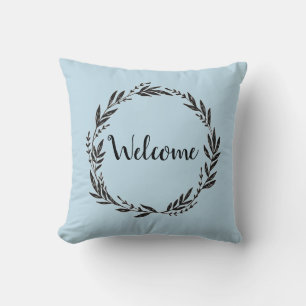 Oreiller à lancer gris courge de bienvenue