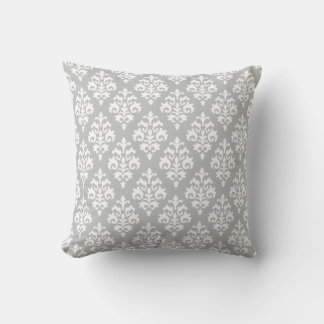 Oreiller à lancer gris et blanc moderne
