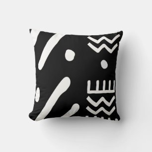 Oreiller à lancer inspiré de tissu de boue noire a