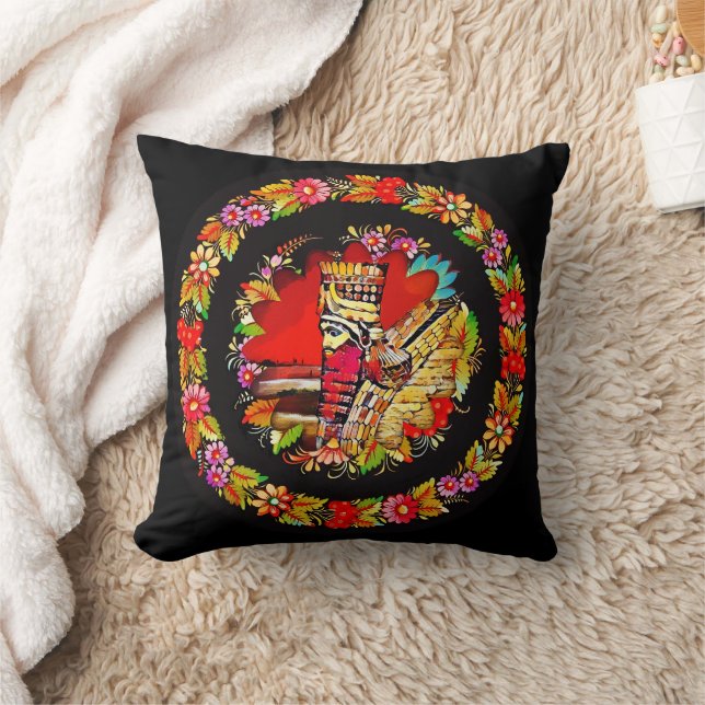 Oreiller à lancer Lamassu coloré (Couverture)