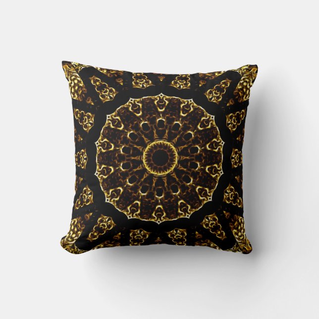Oreiller à lancer Mandala Brown (Recto)