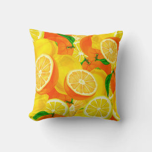 Oreiller à lancer motif Citrus mignon
