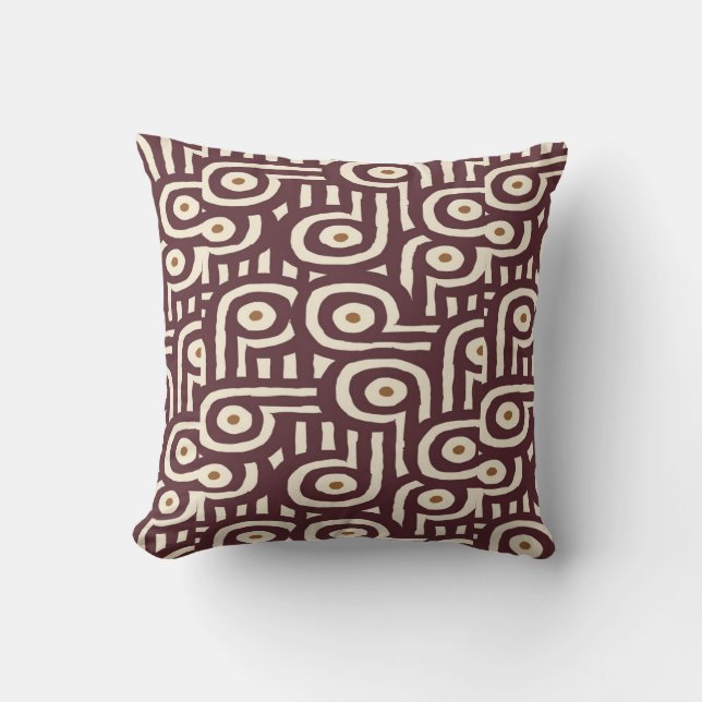 Oreiller à lancer Motif d'art tribal (Recto)