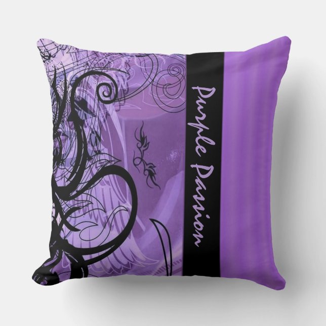 Oreiller à lancer Motif de goth violet personnalis (Recto)