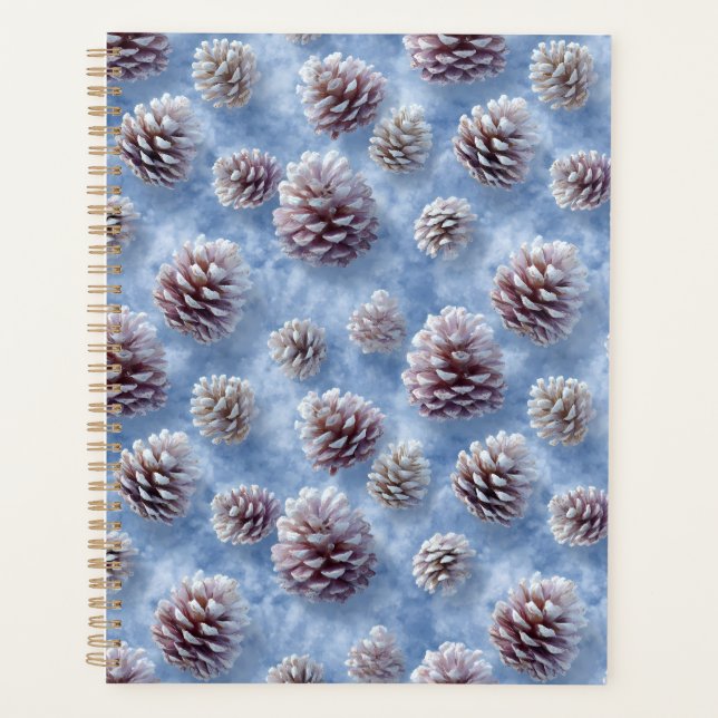 Oreiller à lancer Motif de Pinecones bleus congelé (Devant)
