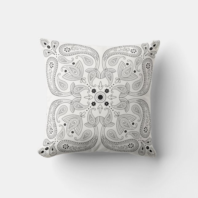 Oreiller à lancer Motif noir et blanc (Recto)