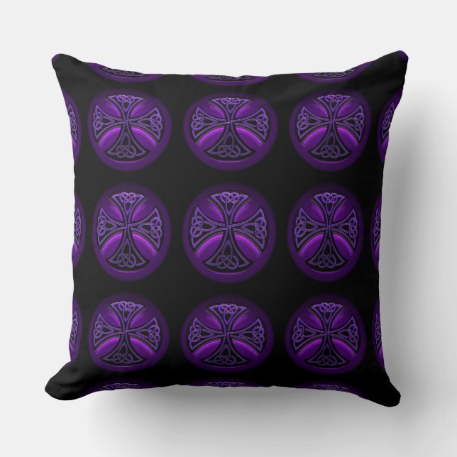 Oreiller à lancer Motif violet et noir (Recto)