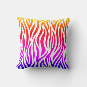 Oreiller à lancer multicouleur Zebra