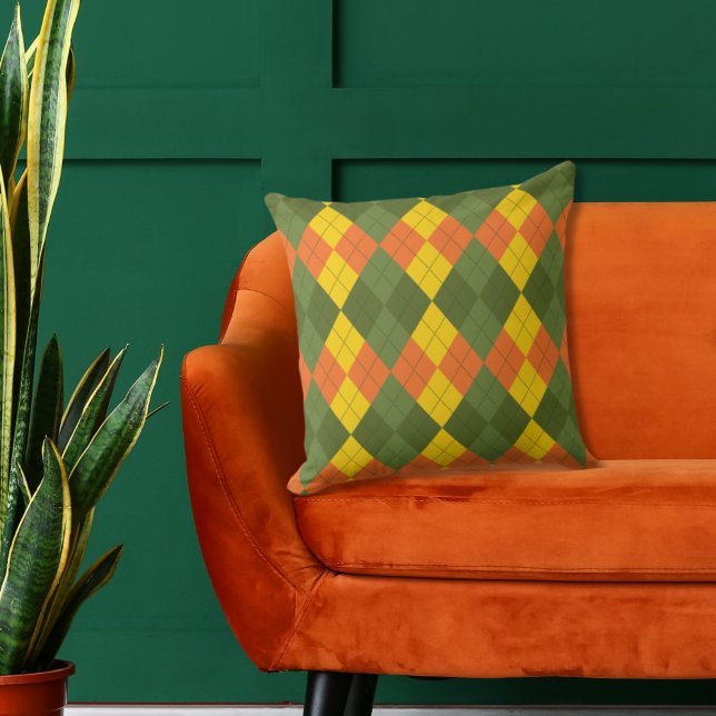 Oreiller à lancer orange Jacquard Vert or (Créateur téléchargé)