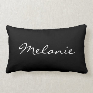 Oreiller à lancer personnalisé Mélanie noire et