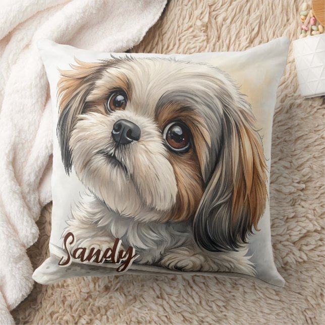 Oreiller à lancer personnalisé Shih Tzu (Couverture)