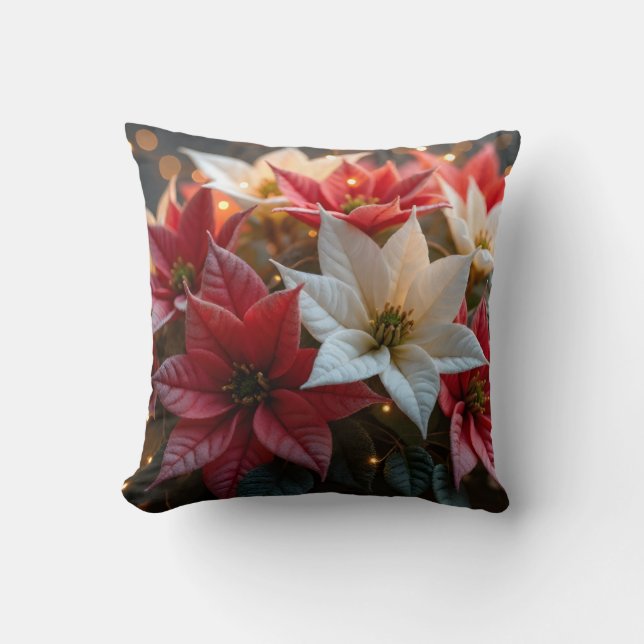 Oreiller à lancer Poinsettia 1 (Recto)