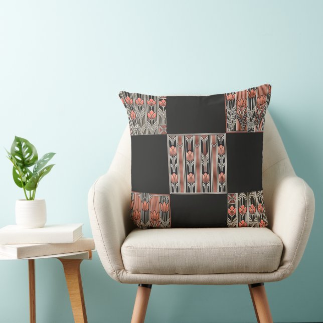 Oreiller à lancer Rose Art déco (Chaise)