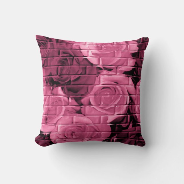 Oreiller à lancer Rose en brique 10-Plum-Carré (Recto)
