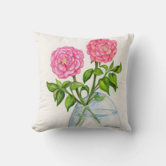 Oreiller à lancer rose Floral