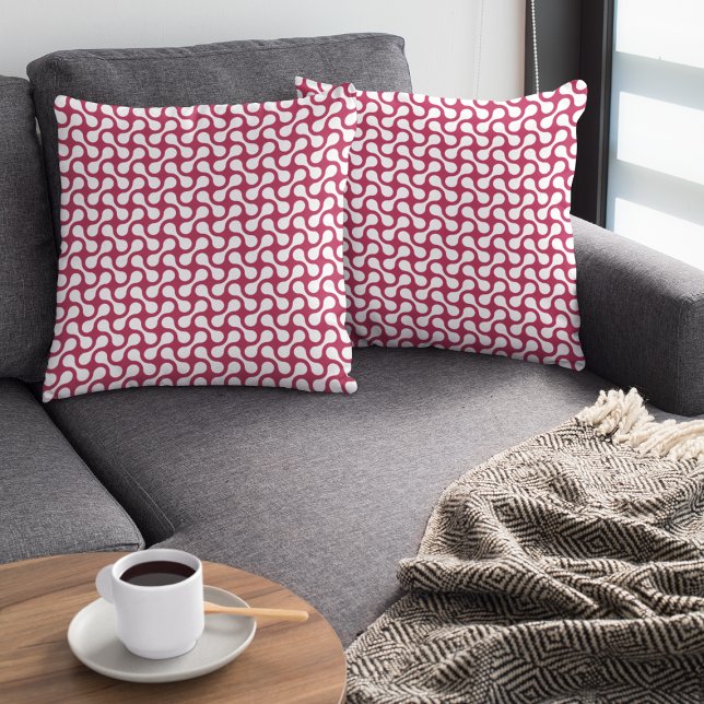 Oreiller à lancer rouge Crimson moderne Motif géom (Créateur téléchargé)