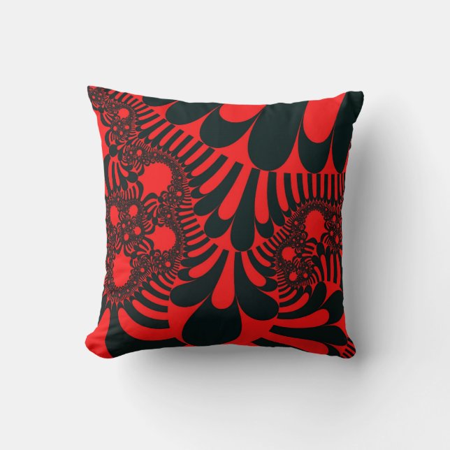 Oreiller à lancer rouge personnalisé (Recto)