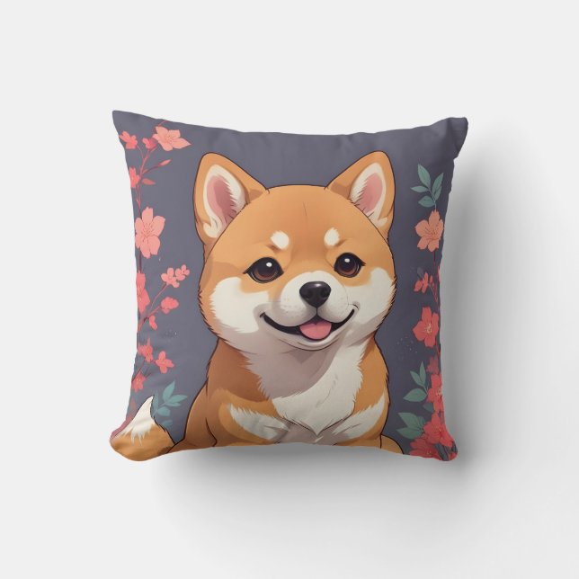 Oreiller à lancer Shiba Inu - Confort confortable (Recto)